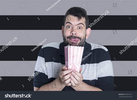 Portrait Young Man Eating Popcorn Stock Photo 508751017 Shutterstock
