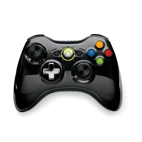 Manette Sans Fil Chrome Noire Xbox 360 Cdiscount Jeux Vidéo
