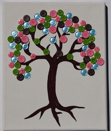Tree Button Art Nursery Wall Art Handmade By Lovelylilacdesigns