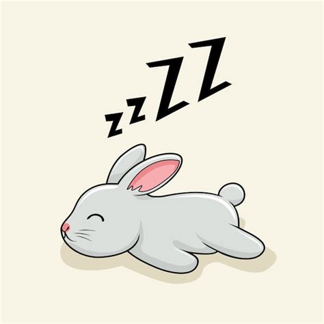 Lazy Rabbit De Dibujos Animados Bunny Sleep Vector Premium