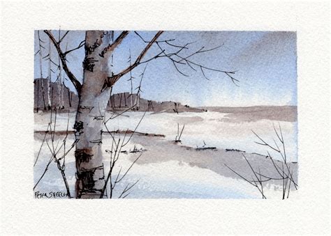 Shoreline Birch 5 X 7 Inch Watercolor Peter Sheeler Flickr