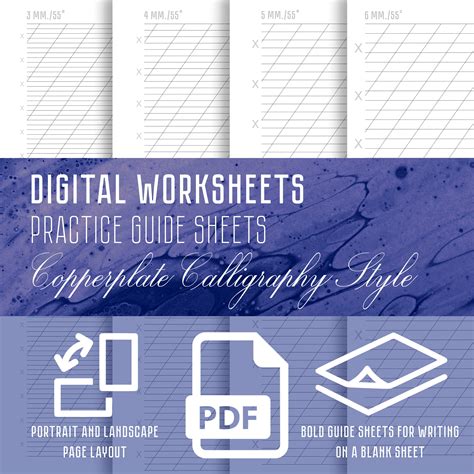 Copperplate Guide Sheets Printable Copperplate Calligraphy Etsy