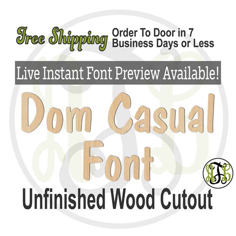 Dom Casual Font Name / Word / Phrase Block Alphabet Cutout | Etsy