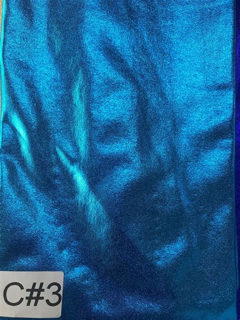 Turquoise Metallic Lame Fabric 4 Way Stretch Foil Fabric 6 Etsy