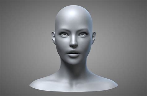 Female Head 3 3d Model Obj Fbx Stl Blend Mtl 1 Female Head 3d Model Woman Face