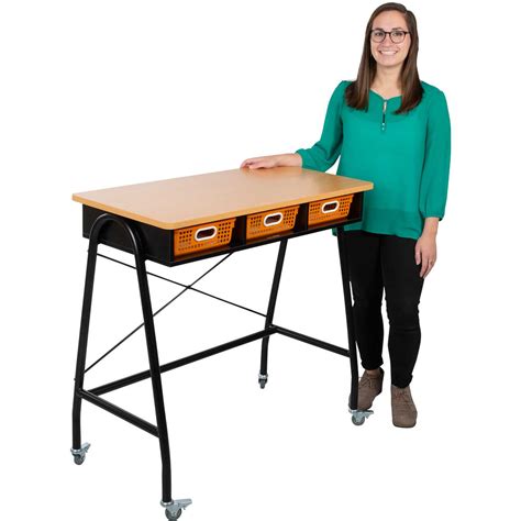 Teacher Standing Desk With Baskets 1 Standing Desk 3 Baskets