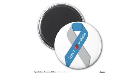 Type 1 Diabetes Awareness Ribbon 2 Inch Round Magnet Zazzle