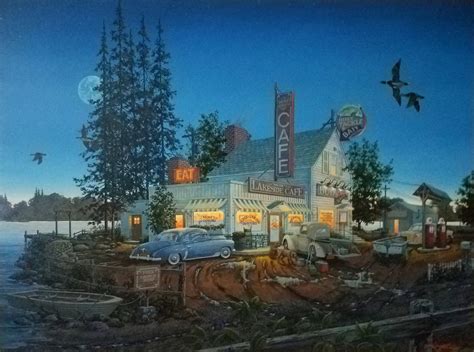 Country Cafe Artnostalgic Americana Original Oil Painting Etsy