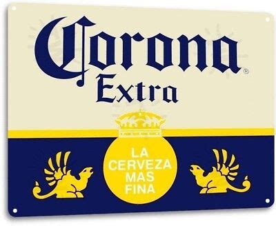 Corona Extra Beer Logo Retro Wall Art Decor Bar Man Cave Large Metal