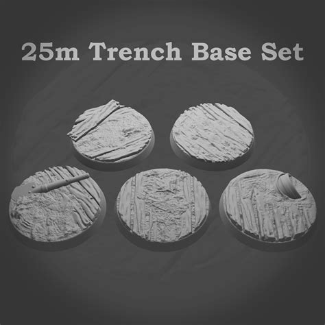 Stl File 25mm Trench Bases Version 2 Supported ⚔・3d Printing Design