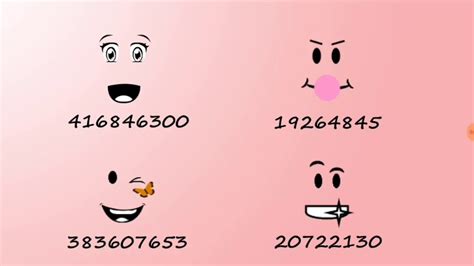 Face Id Codes For Roblox C28