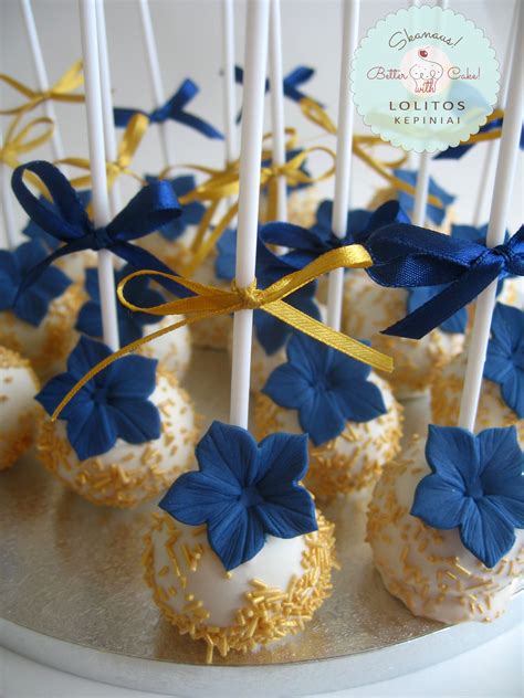 Deep Blue And Gold Navy Sea Themed Cake Pops Blue Cake Pops