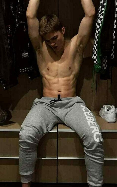 Shirtless Male Muscular College Football Hunk Locker Room Shot Photo