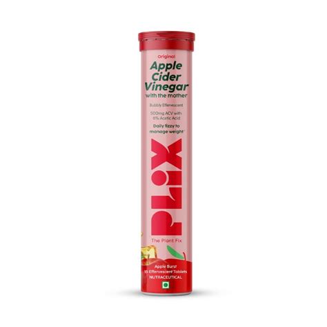 Plix Apple Cider Vinegar 15 Effervescent Tablet With Mother For Weight