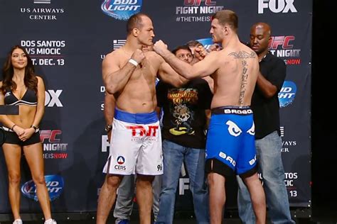 Junior Dos Santos Vs Stipe Miocic Staredown Pic UFC On Fox Weigh