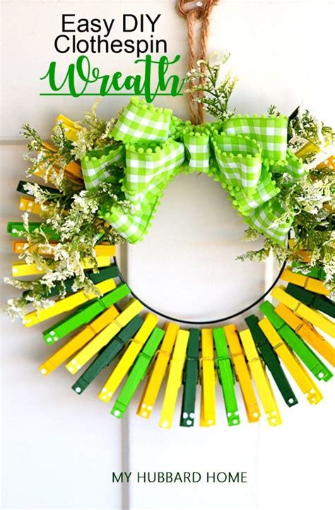 Diy Clothespin Spring Wreath Tutorial Fun And Easy Craft Spring