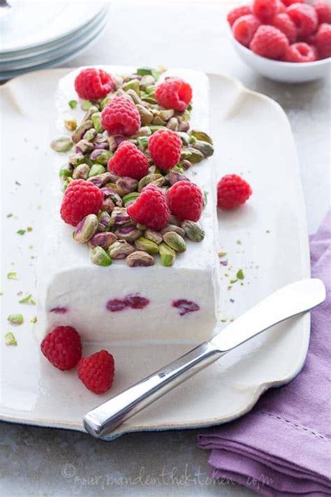 Honey Yogurt Semifreddo With Raspberries Recipe Semifreddo Recipe Desserts Frozen Desserts
