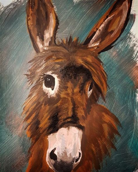 An Oil Painting Of A Donkeys Face
