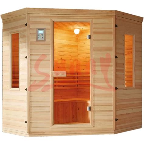4 Person Canadian Hemlock Wood Indoor Wet Dry Sauna With 6 Kw Etl