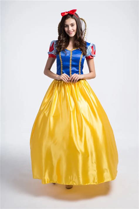 Aliexpress Com Buy S XXL Adult Snow White Dress Princess Snow White Costume Halloween Cosplay
