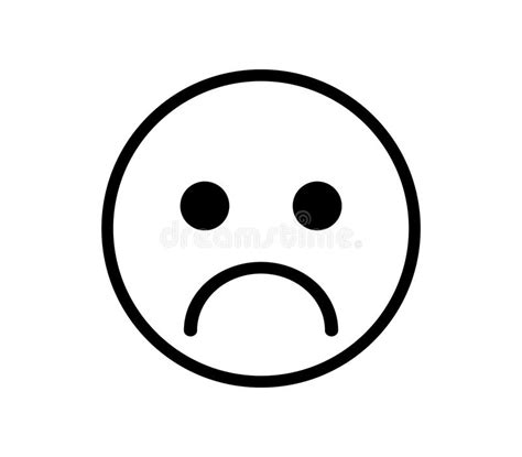 Sad Smiley Face Emoticon Line Art Icon Stock Vector