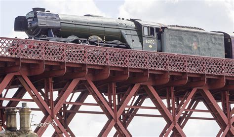 World Famous Steam Train Flying Scotsman Captured Crossing Forth Road