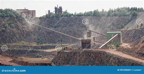 View Into A Quarry Mine Of Porphyry Rock Stock Image Image Of