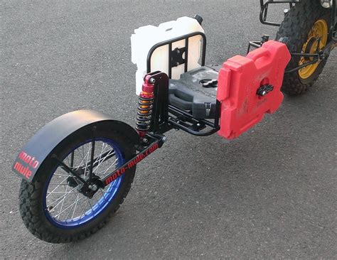 Checking your motorcycle pull behind trailer is safe to use before every outing is extremely important and should only be carried out by someone that is competent to do so. moto-mule a cargo trailer to pull behind your dual sport ...