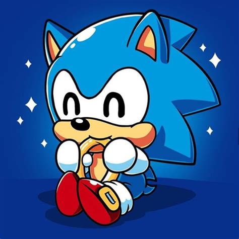 Sonic The Hedgehog Is Sitting In Front Of A Blue Background