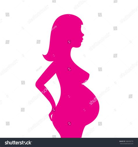 Pregnant Woman Silhouette Vector Icon Royalty Free Stock Vector