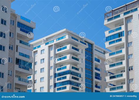Residential Area With Tall Apartment Buildings Stock Image Image Of