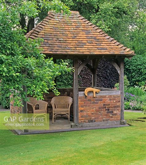 Gap Gardens Oak Brick And Tile Built Gazebo In Mrs Ann Lees Garden