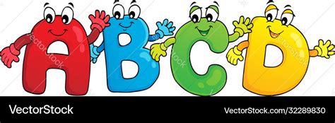 Cartoon Abcd Letters Theme 3 Royalty Free Vector Image