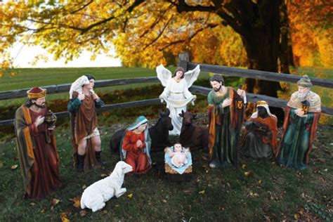 39” Tall Outdoor Nativity Set Large Creche Figures For Church Use Christmas Yard Statues T