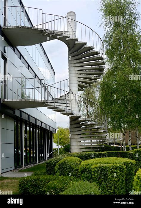 A Spiral Staircase Fire Exit Stock Photo Alamy