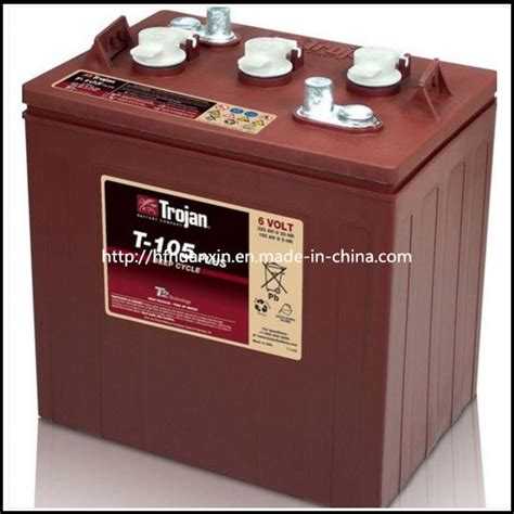 China Trojan T105 Battery 6v 225ah Deep Cycle Flooded Type Used For