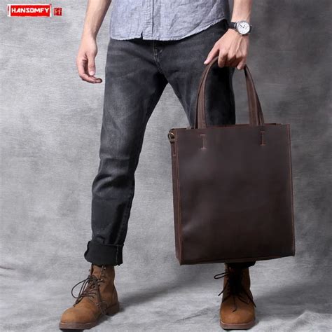 Luxury Leather Tote Handbags For Men