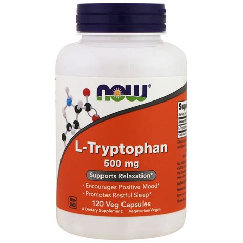 Now Foods L Tryptophan 500 Mg 120 Veg Caps By Iherb