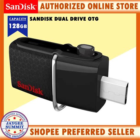 Sandisk Ultra Dual Usb 30 128gb Otg Flash Drive Black Shopee