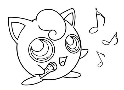 Pokemon Jigglypuff Singing Coloring Pages Pokemon Coloring Pages