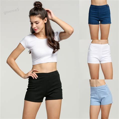 Summer New Fashion Womens Sexy Skinny Thin High Waist Shorts Denim Shorts Jeans Side Zipper