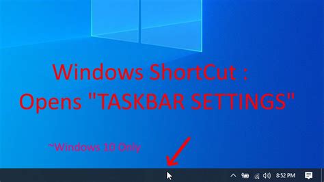 Windows Shortcut That Open Taskbar Settings Youtube