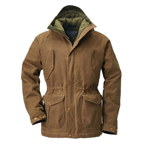 Mens Waxed Canvas Anorak With Wool Lining By Manifattura Ceccarelli