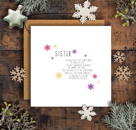 Personalised Sister Poem Christmas Card Sister Xmas Card Etsy Uk