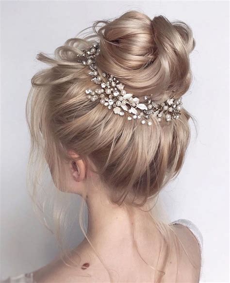 20 High Bun Updo Wedding Hairstyles For Brides 2023 Hmp