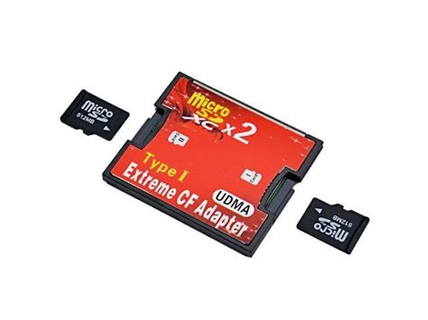 Red Dual Slot Micro Sd Sdhc Sdxc Tf To Cf Adapter Microsd To Extreme