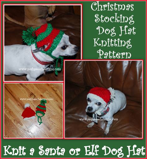 Posh Pooch Designs Christmas Stocking Dog Hat Knitting Pattern Posh