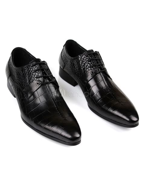 Formal Leather Pointed Toe Grooms Wedding Shoes
