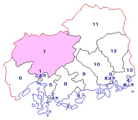 札幌 函館 旭川 帯広 釧路 北見 室蘭 青森 岩手 宮城 秋田 山形 福島 茨城 栃木 群馬 埼玉 千葉 東京 神奈川 新潟 山梨 長野 富山 石川 福井 岐阜 静岡 愛知 三重 滋賀. 第2次小選挙区制：広島県