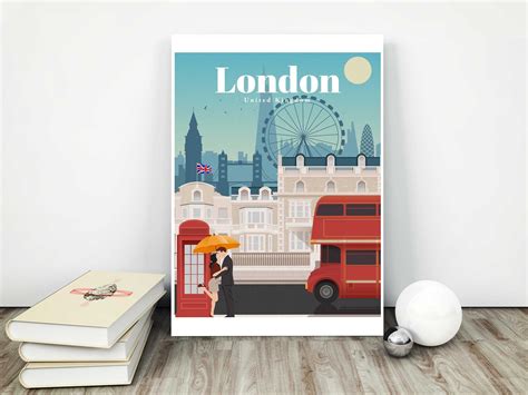 London Travel Poster Wall Art Poster Prints Of London City Etsy